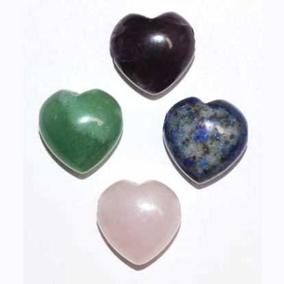 set of 12 15mm Heart Beads various stones