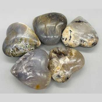 1 1/2" Agate, Dendritic heart