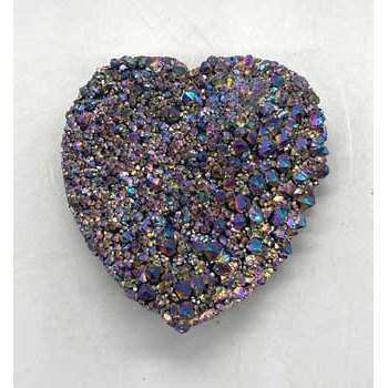 Black Rainbow Druse Heart, 0.80 lb