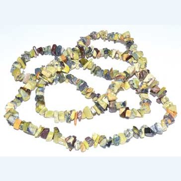 32" Turquoise, Yellow chip necklace
