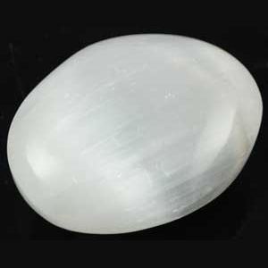 White Selenite Oval 2"