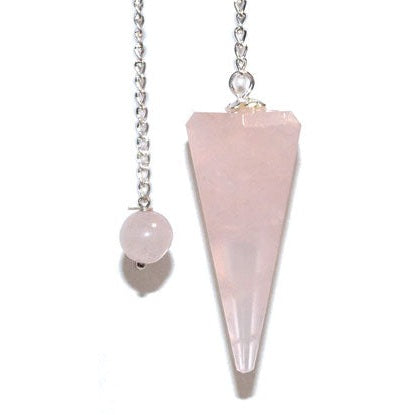 6-sided Rose Quartz pendulum
