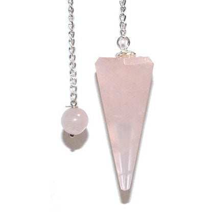 6-sided Rose Quartz pendulum