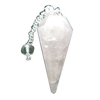 Rose Quartz Pendulum, 6-Sided