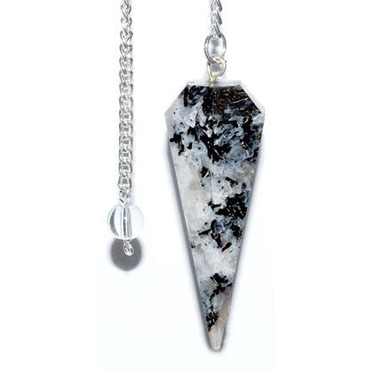 6-sided Rainbow Moonstone pendulum