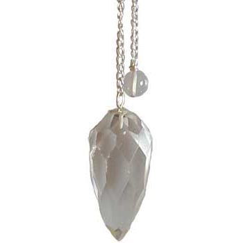 Faceted Clear Quartz pendulum