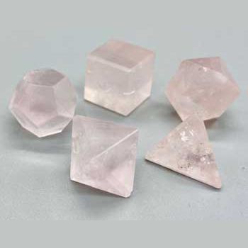 Rose Quartz platonic solids