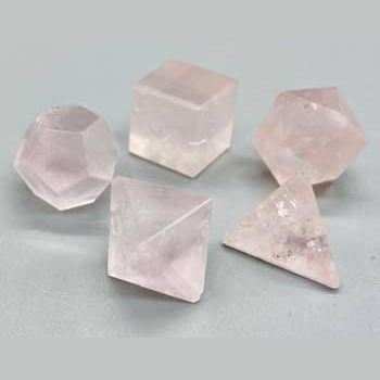 Rose Quartz platonic solids