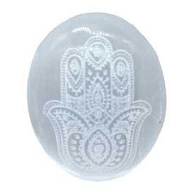 Selenite Fatima Hand palm stone