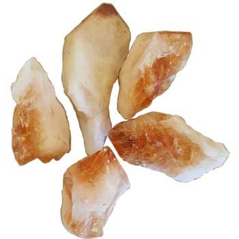1 lb natural heat-treated Citrine points from Brazil, un-tumbled with varied sizes and patterns, known as the Success Stone for prosperity and energy work
