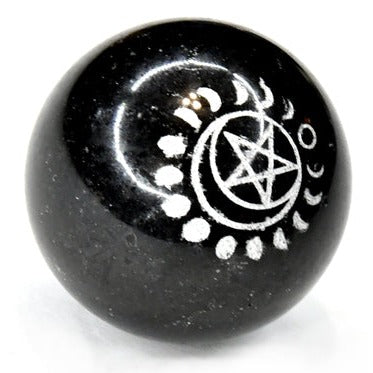50mm Tourmaline Pentagram & Moon sphere