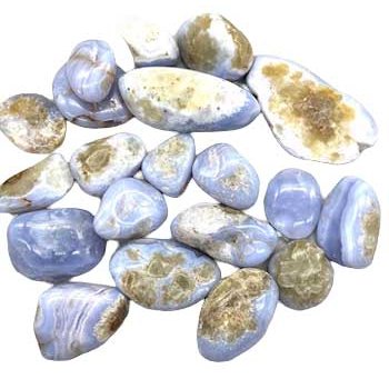 1 lb Agate, Blue Lace tumbled stones 15-30mm