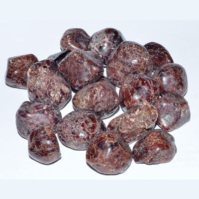 1 lb of polished garnet tumbled stones, deep red, used for chakra healing and energy work from Brazil
