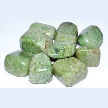 Grossularite Green Garnet Tumbled Stones, 1 lb