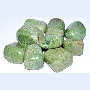 Grossularite Green Garnet Tumbled Stones, 1 lb