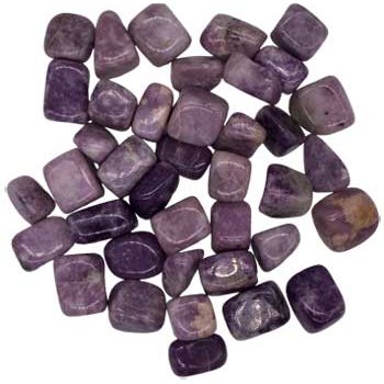 1 lb of polished Lepidolite tumbled stones in various purple shades for mood stabilization and spiritual balance