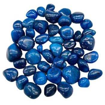 1 lb Onyx, Blue tumbled stones heat treated
