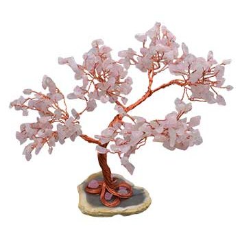 Rose Quartz gemstone tree