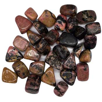 1 lb Rhodonite tumbled stones in various pink, red, and black shades for metaphysical use