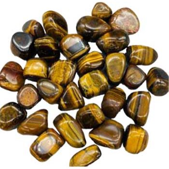 1 lb Tiger Eye, Yellow tumbled stones