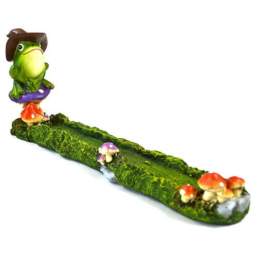 Frog Mushroom Incense Burner, 10"