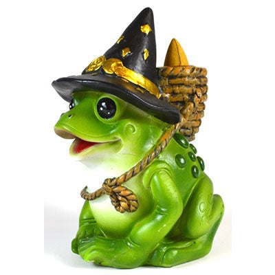 6" Mystical Frog backflow incense burner