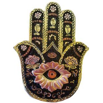 Gold & Black Hamsa incense burner