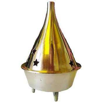 3" Brass cone and Resin incense Burner