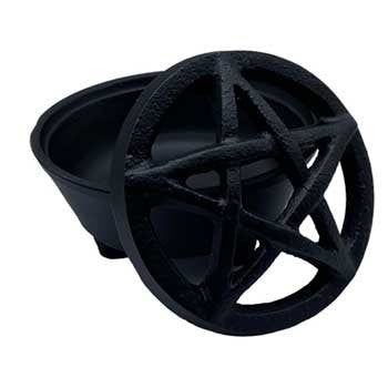 Pentagram Cast Iron Cauldron, 3 1/4"