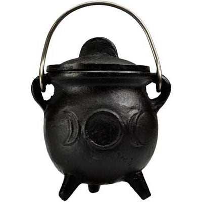 Triple Moon Cast Iron Cauldron, 3.5 Inches