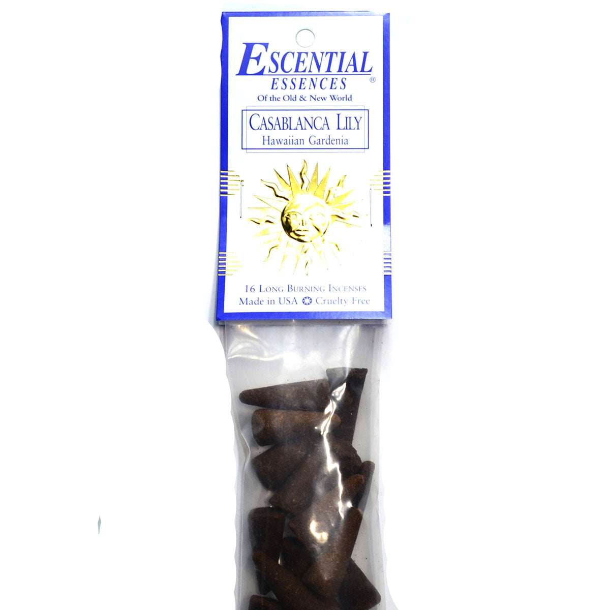 Casablanca Lily Incense Cones by Escential Essences, 16 Cones for Cleansing Empaths