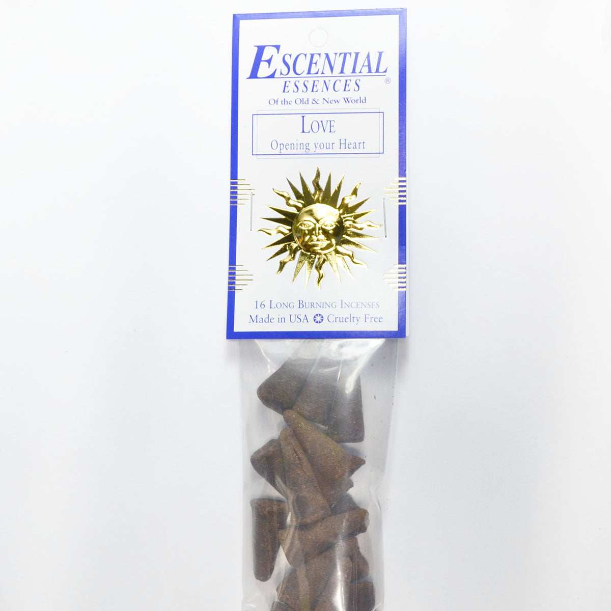 Love Incense Cones by Escential Essences, 16 Cones