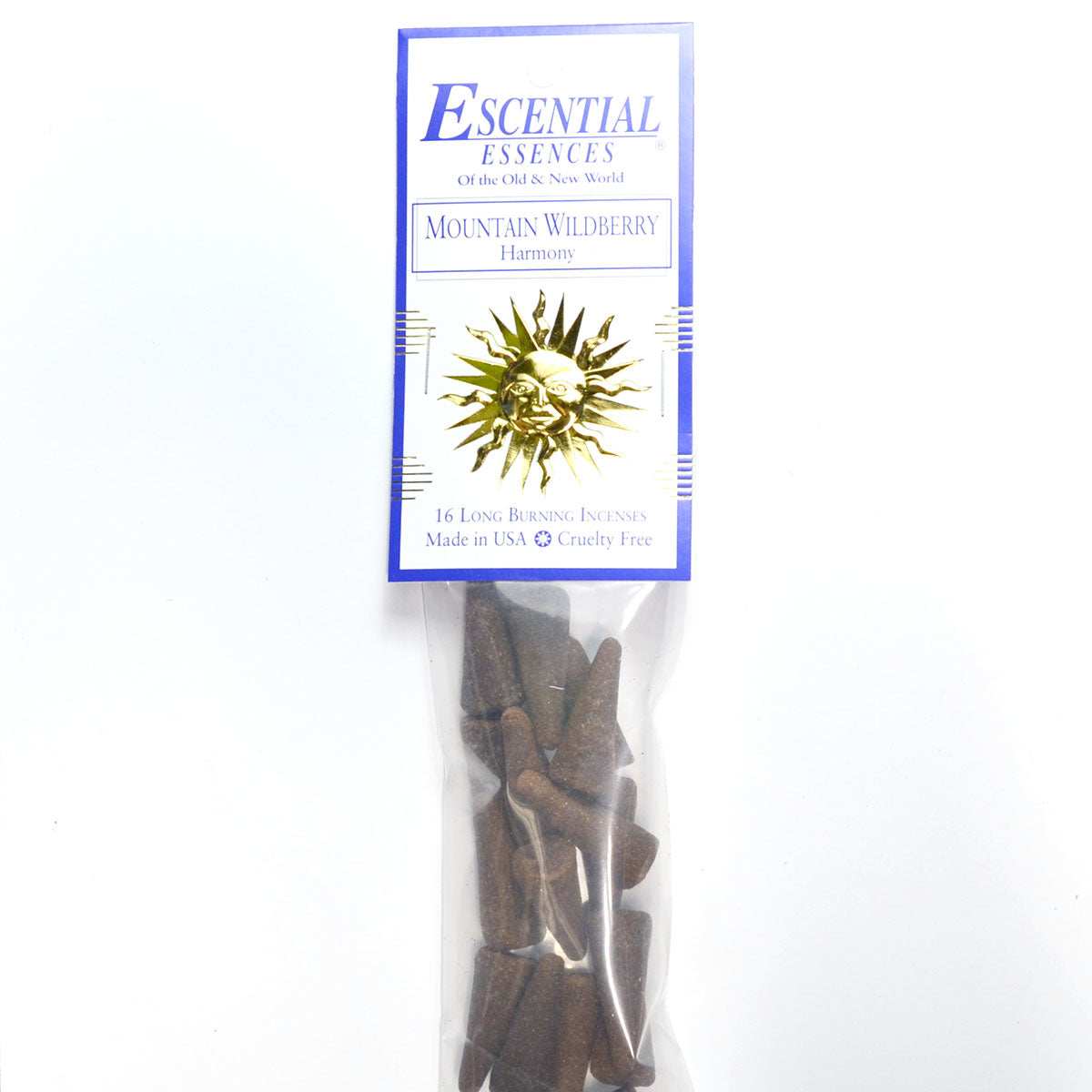 Mountain Wildberry Incense Cones by Escential Essences, 16 Cones