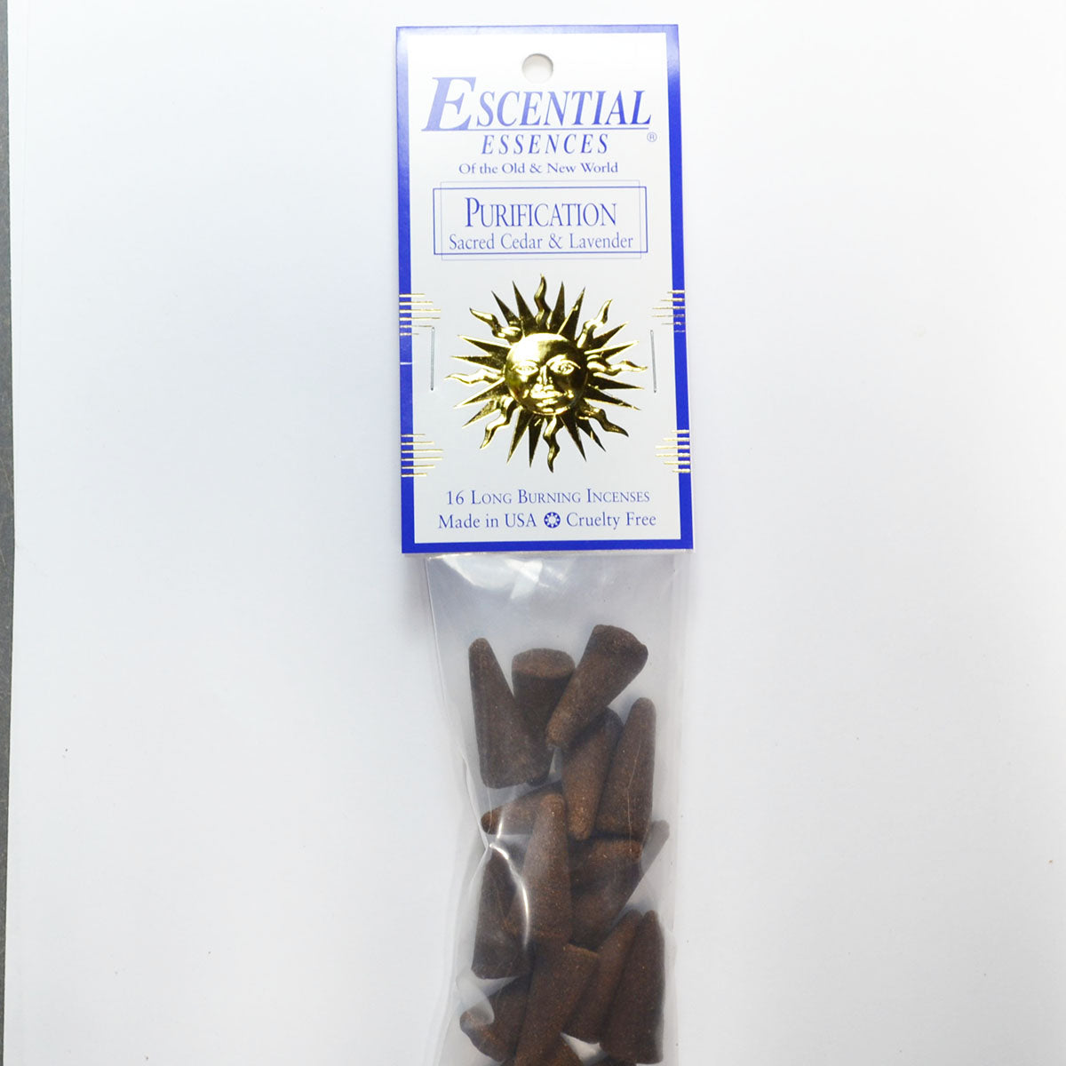 Purification Incense Cones With Sacred Cedar And Lavender Aroma By Escential Essences 16 Cones