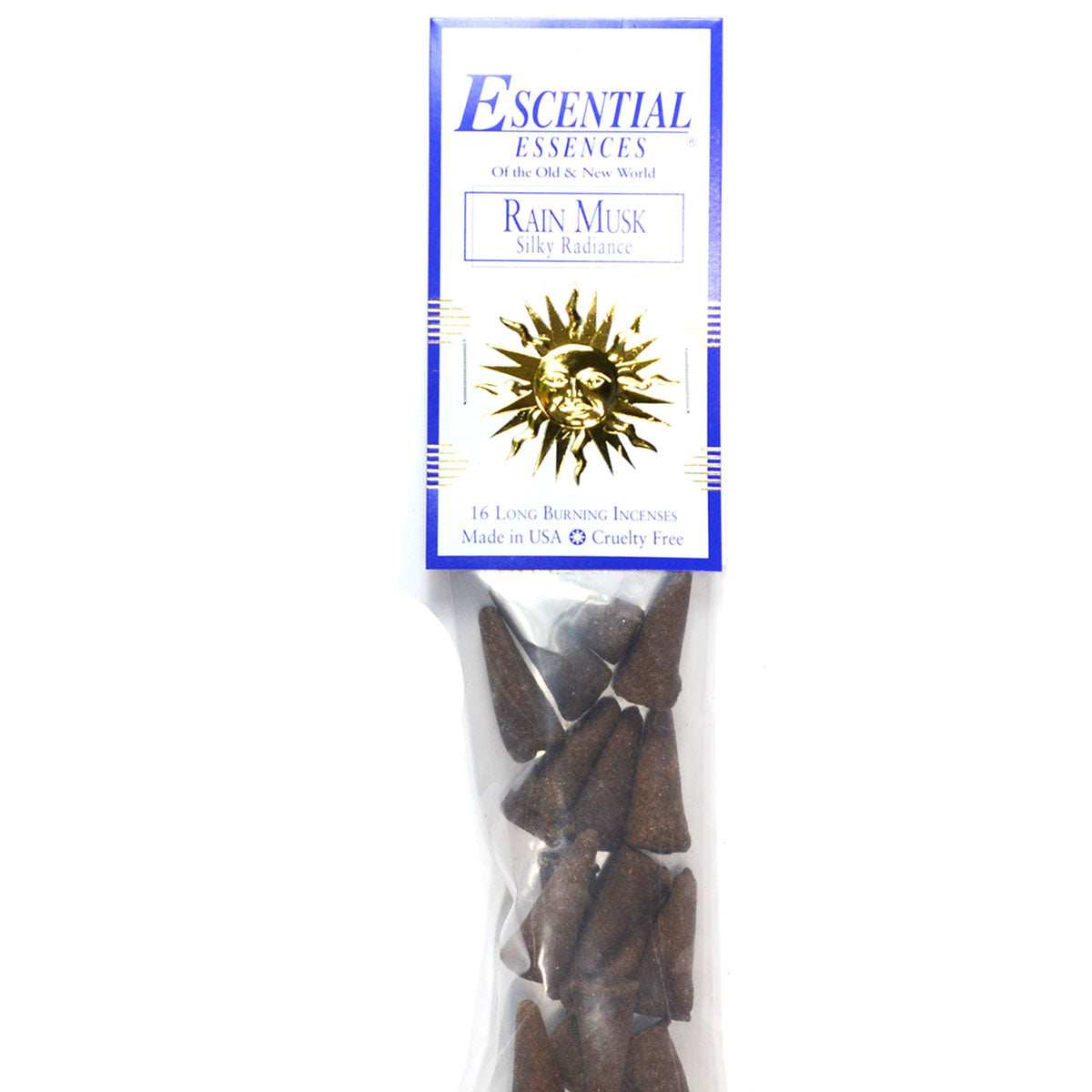 Rain Musk Incense Cones by Escential Essences, 16 Cones