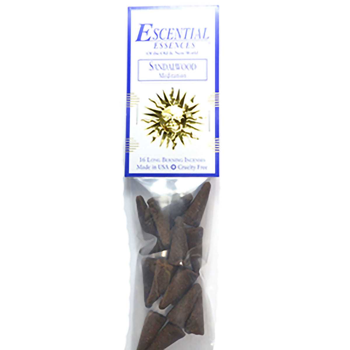 Sandalwood Incense Cones by Escential Essences, 16 Cones