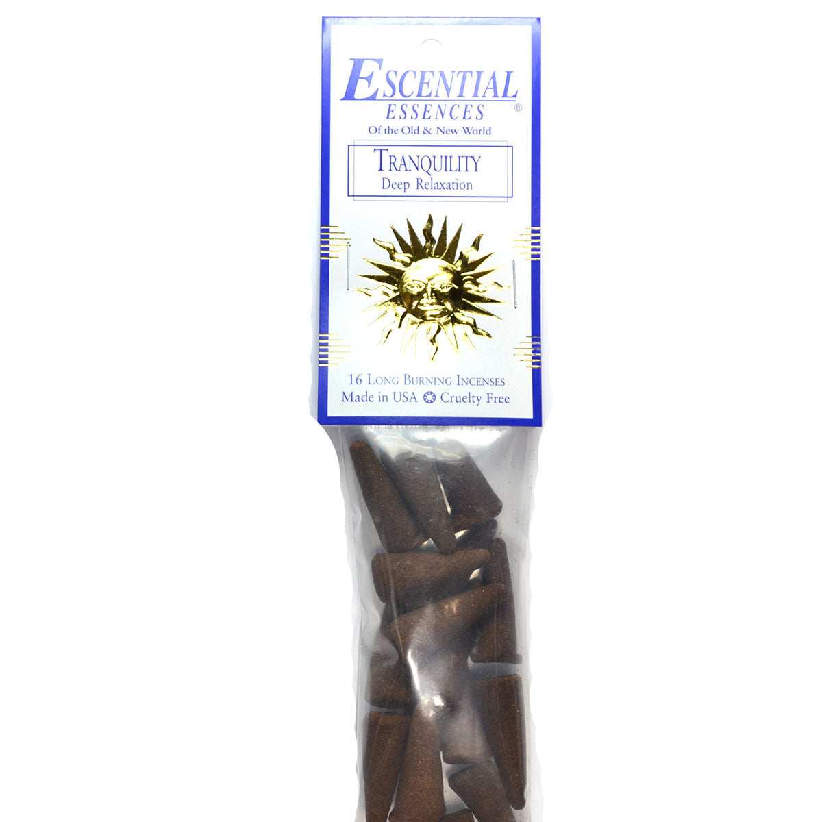 Tranquility Incense Cones by Escential Essences, 16 Cones