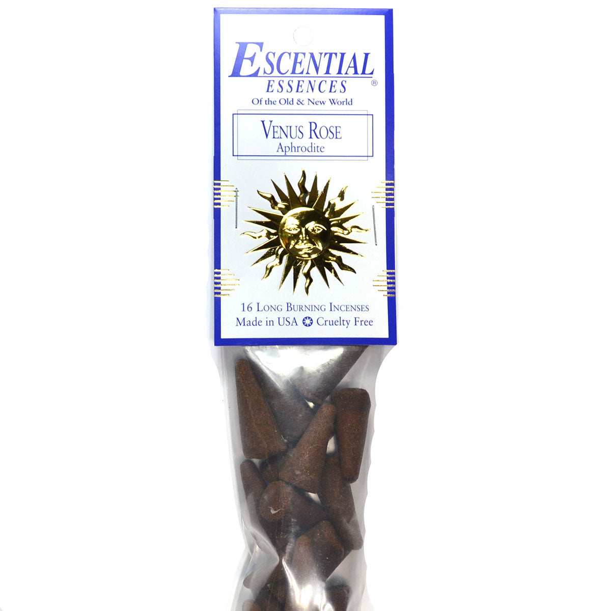 Venus Rose Aphrodite Incense Cones by Escential Essences, 16 Cones