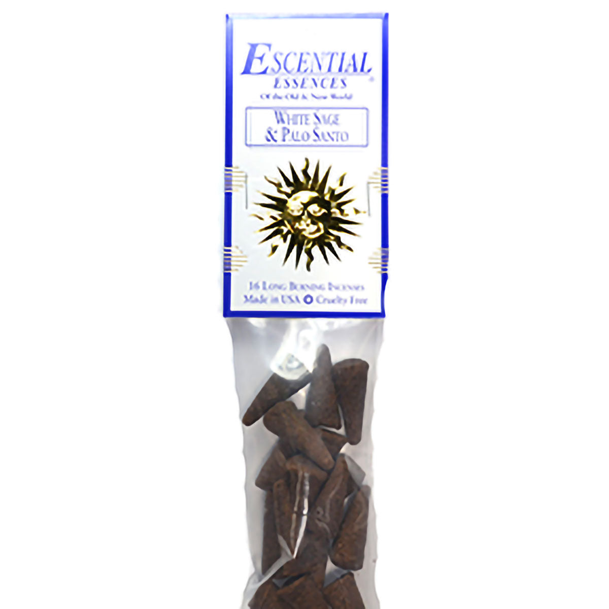 White Sage & Palo Santo Incense Cones Escential Essences 16/pk White Sage & Palo Santo Incense Cones Escential Essences