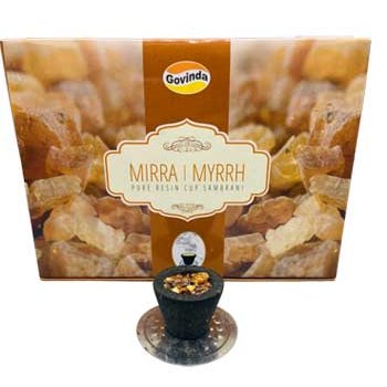 set of 12 Myrrh charcoal dhoop cup