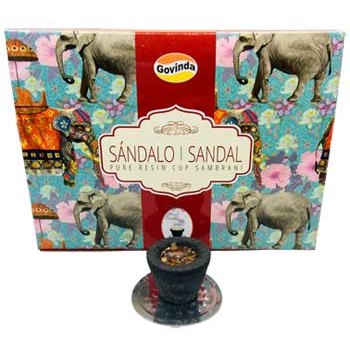 set of 12 Sandal charcoal dhoop cup