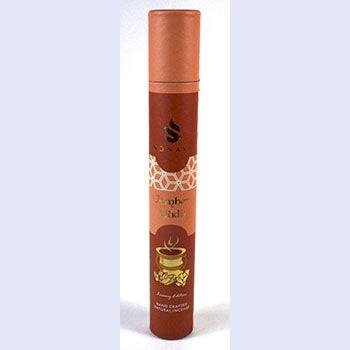 Amber Oudh incense sticks by Sonavi in tall brown packaging with gold accents, premium natural resins and wood blend for grounding, warm, and meditative aroma.