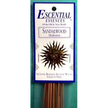 Sandalwood Incense Sticks by Escential Essences, 16 Sticks