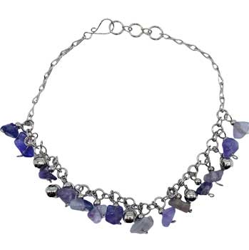 Moon & Star anklet various stones