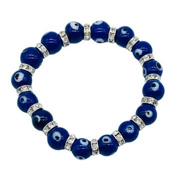 8mm Evil Eye, Blue bracelet