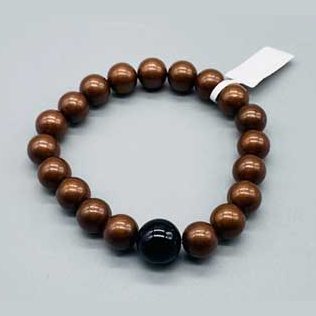 10mm Copper toned with asst stone bracelet