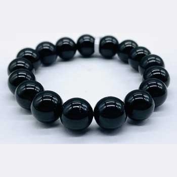 12mm Tourmaline, Black bracelet