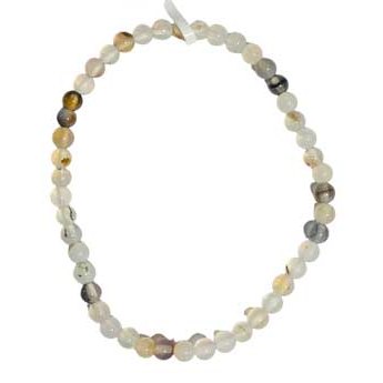 4mm Agate, White & Black bracelet