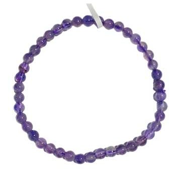 Amethyst Bead Bracelet, 4mm Beads