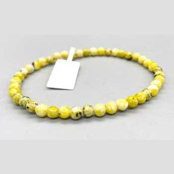 4mm Turquoise, Yellow bracelet